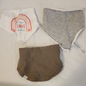 Baby Drool Bib Set - White, Gray, and Olive Green